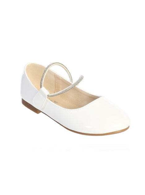 PATENT FLATS WITH RHINESTONE STRAP