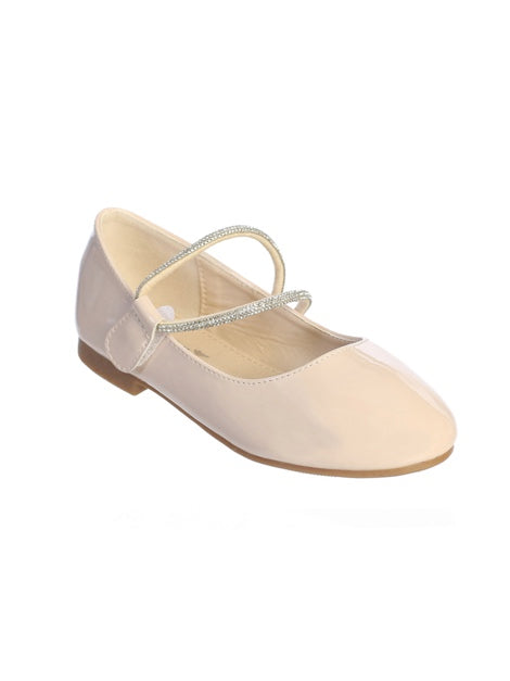 PATENT FLATS WITH RHINESTONE STRAP