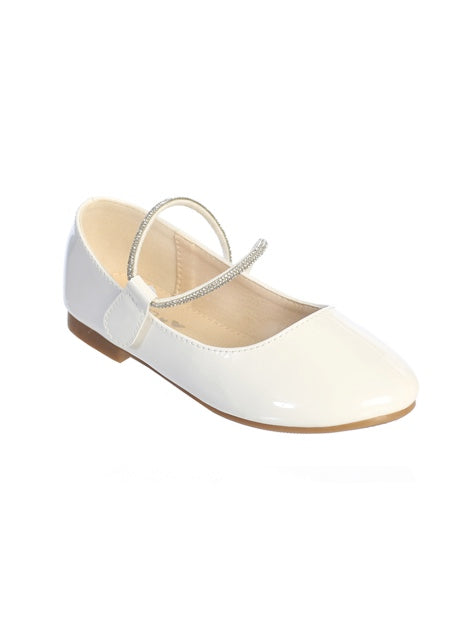 PATENT FLATS WITH RHINESTONE STRAP