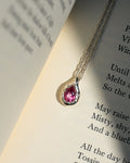 Pink Topaz Teardrop Necklace