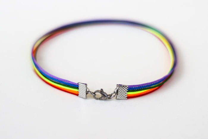 Pride anklet rainbow color pride flag ankle bracelet cotton strings
