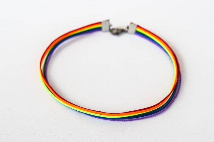 Pride anklet rainbow color pride flag ankle bracelet cotton strings