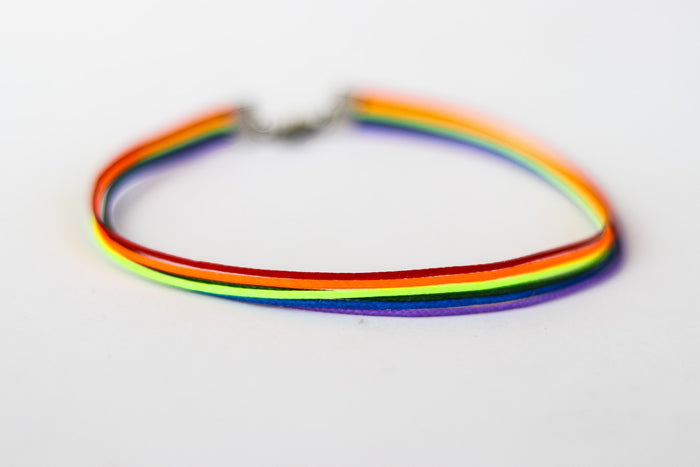 Pride anklet rainbow color pride flag ankle bracelet cotton strings