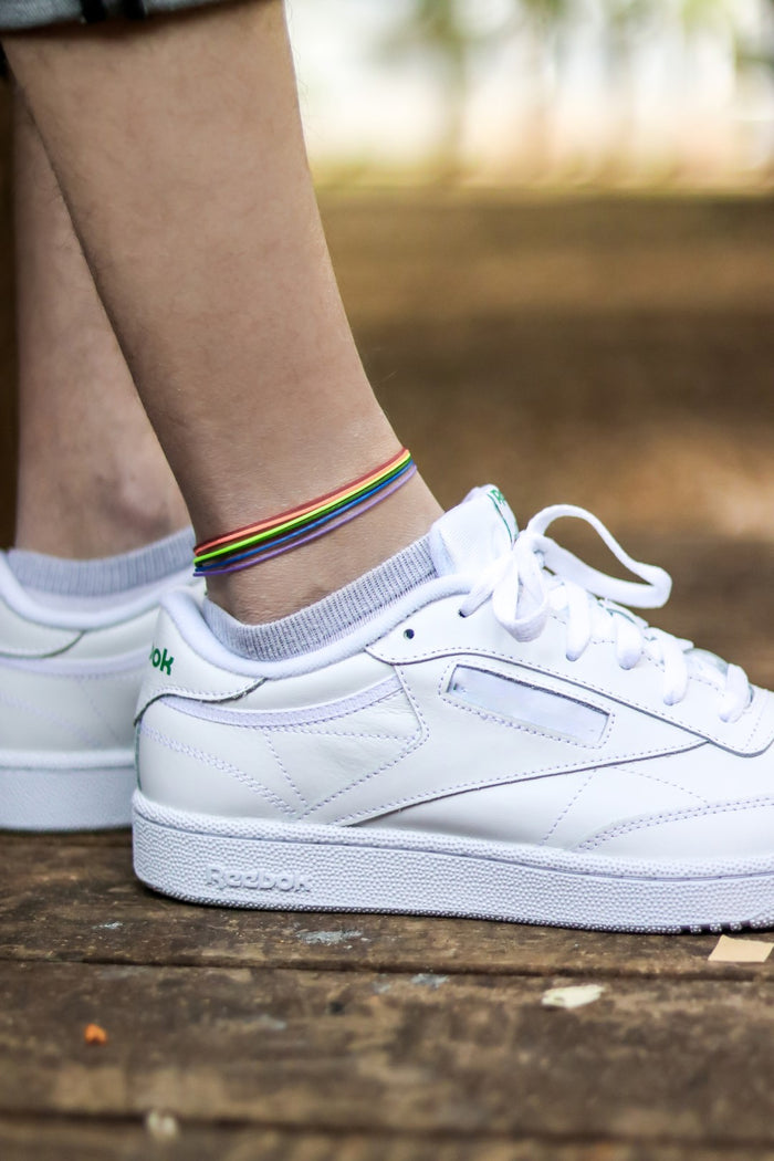 Pride anklet rainbow color pride flag ankle bracelet cotton strings