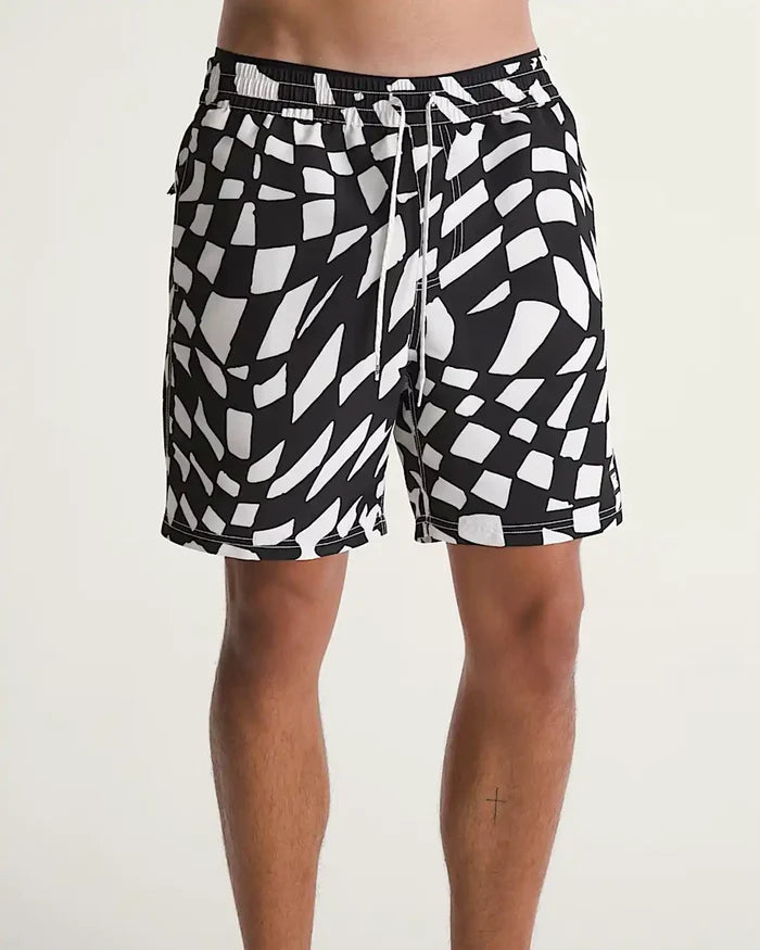 Primary II Elastic Printed Boardshorts - Black