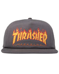 Printed Flame Snapback Hat - Grey