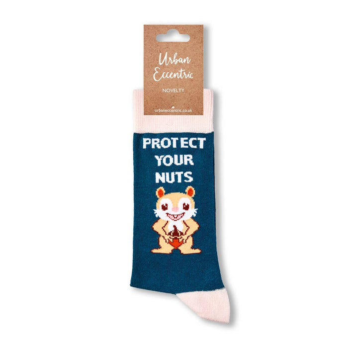 Protect Your Nuts socks with retail tag visible