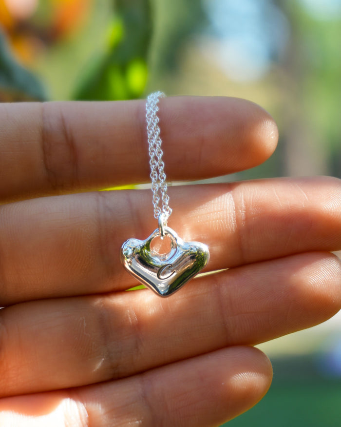 Puffy Heart Lock Necklace