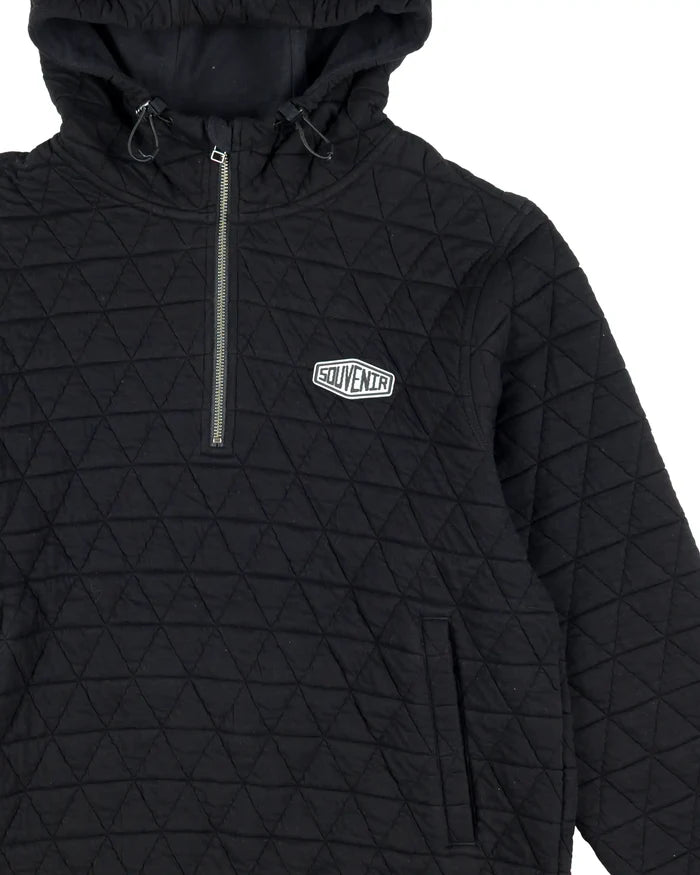 Quilted Hoodie - Black