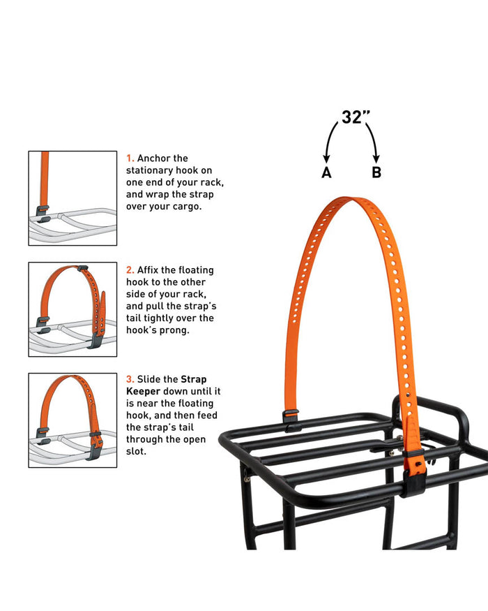 Rack Strap 10Mm Hooks 32" - Black