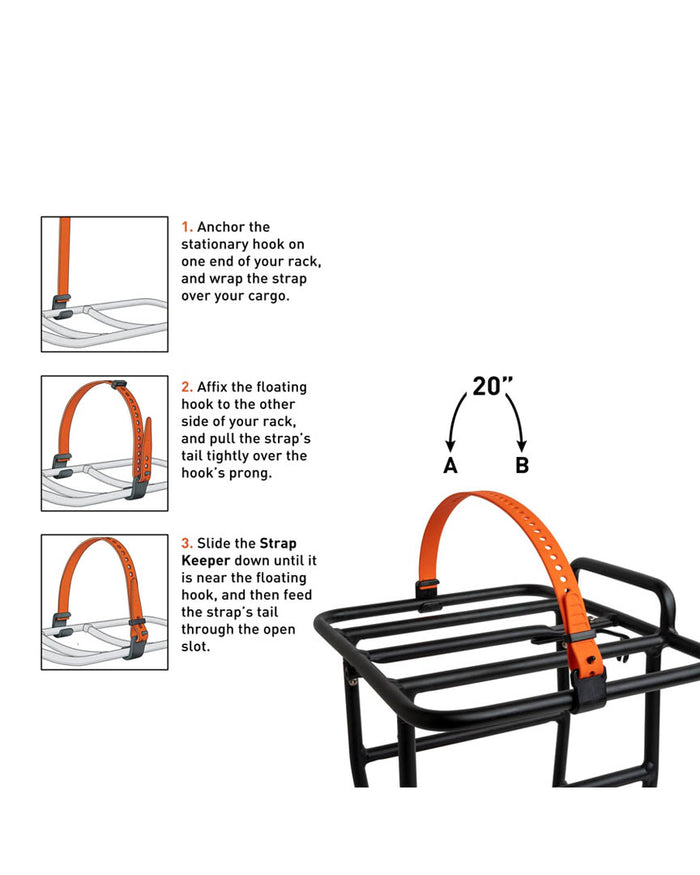Rack Strap 13Mm Hooks 20"  - Orange