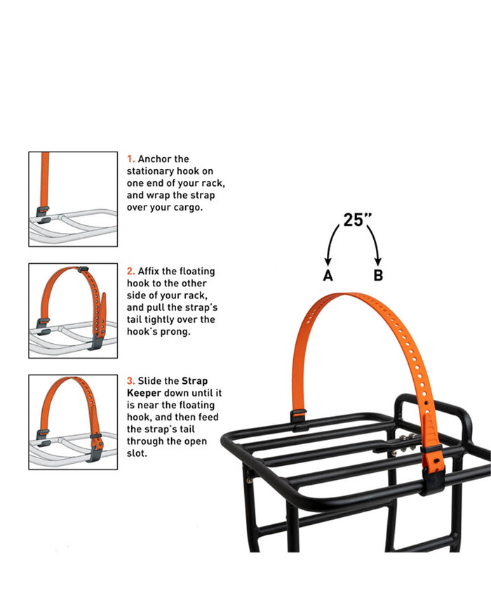 Rack Strap 13Mm Hooks 25" - Black
