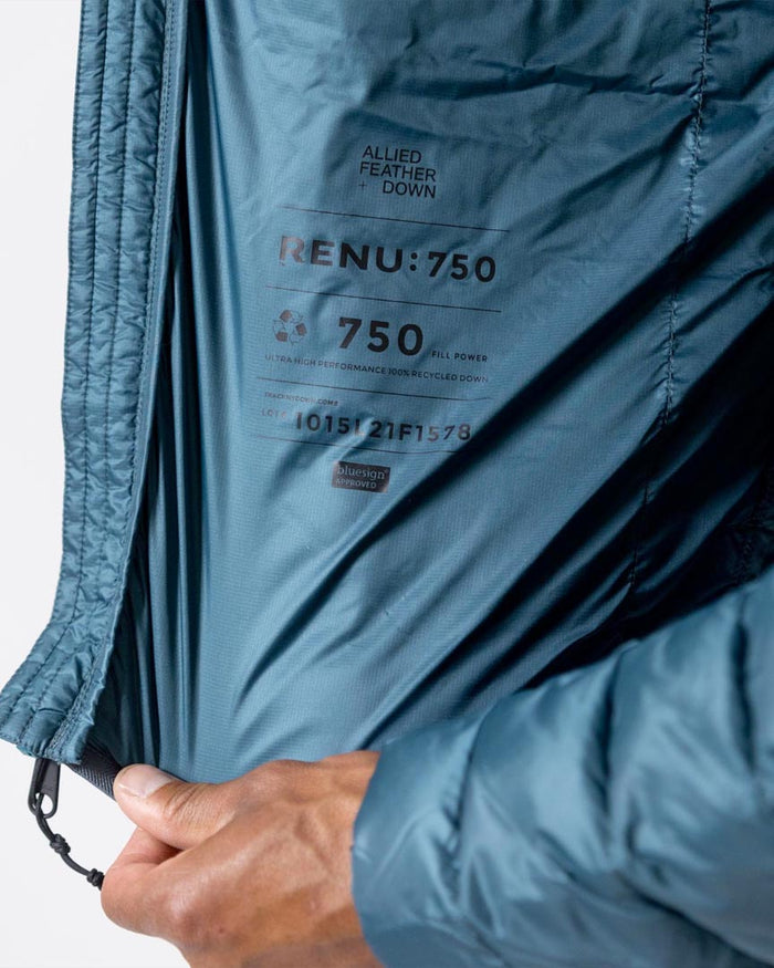 Re-up Down Recycled Puffy Jacket Hoodie - Pine Green