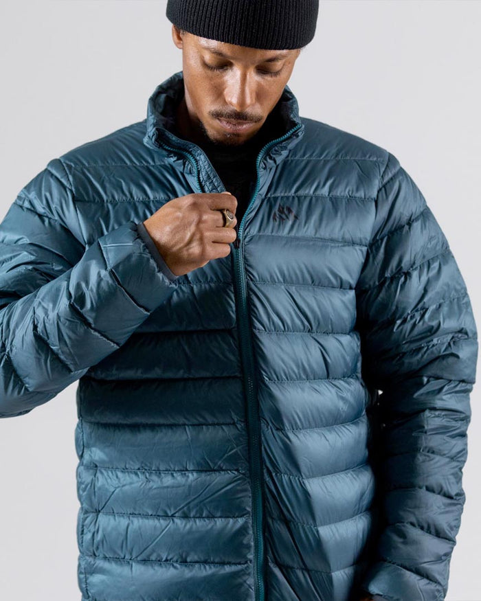 Re-up Down Recycled Puffy Jacket Hoodie - Pine Green