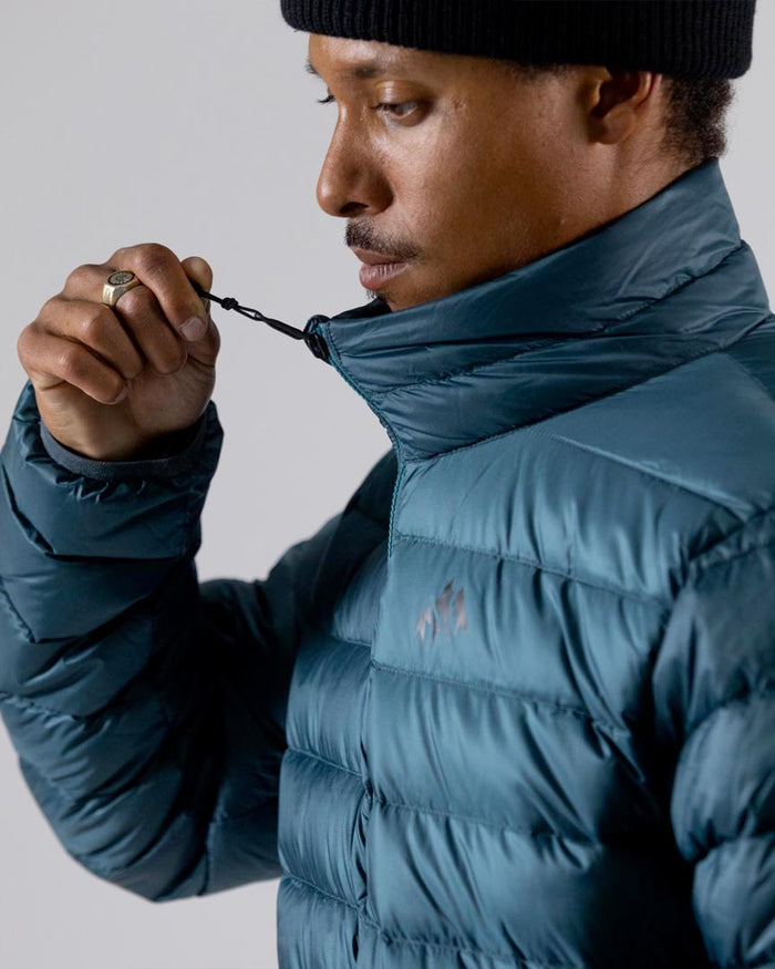 Re-up Down Recycled Puffy Jacket Hoodie - Pine Green