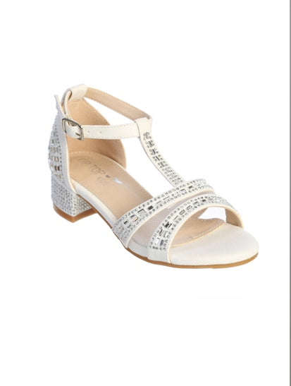 RHINESTONE HEELSHOES  WITH T STRAPS