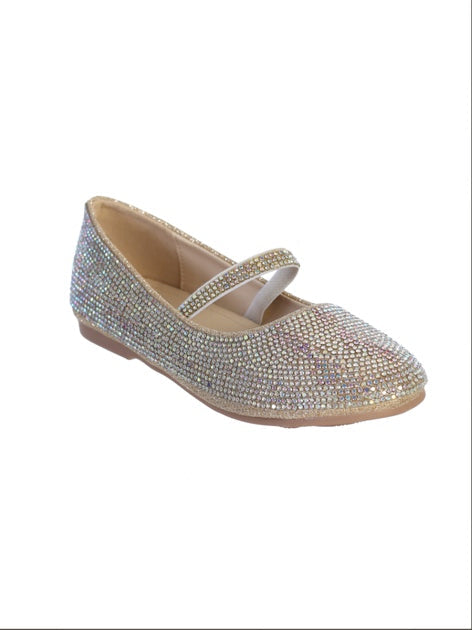 RHINESTONE STUDDED WITH ELASTIC STRAP ACROSS THE FOOT