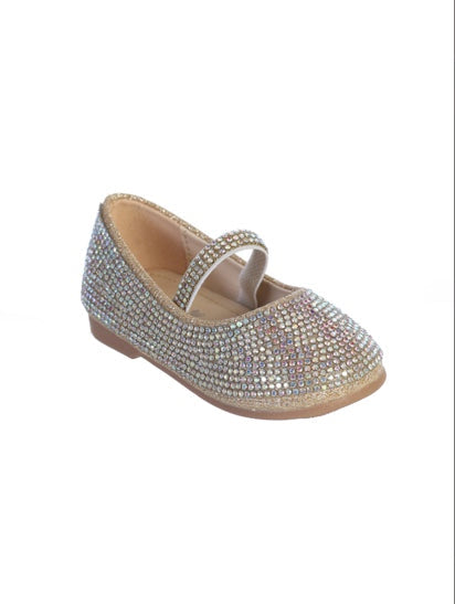 RHINESTONE STUDDED WITH ELASTIC STRAP ACROSS THE FOOT