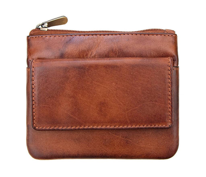 Ridgeback Leather Zip Top Coin Pouch