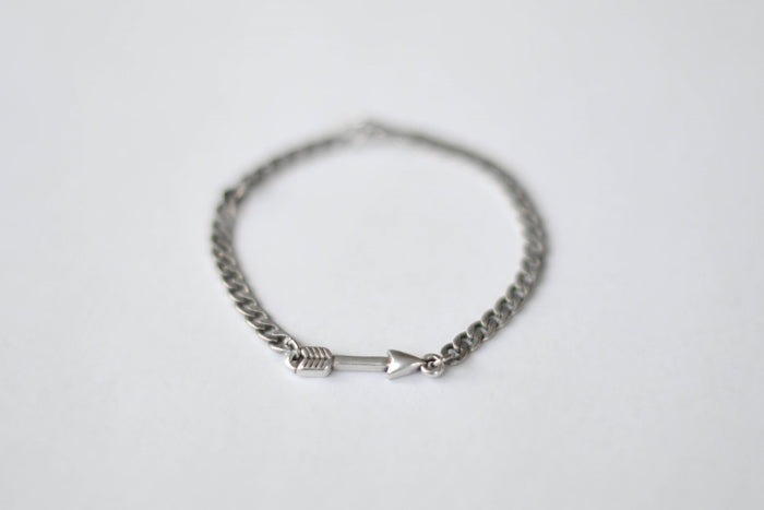 Silver arrow chain bracelet for men - shani-adi-jewerly