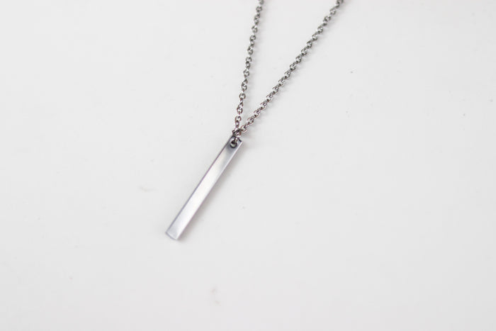 Silver bar necklace for men chain necklace waterproof gift for him