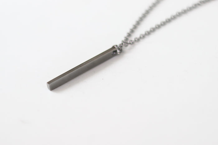 Silver bar necklace for men chain necklace waterproof gift for him