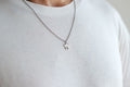 Silver cat necklace for men, stainless steel chain, animal pet necklace - shani-adi-jewerly