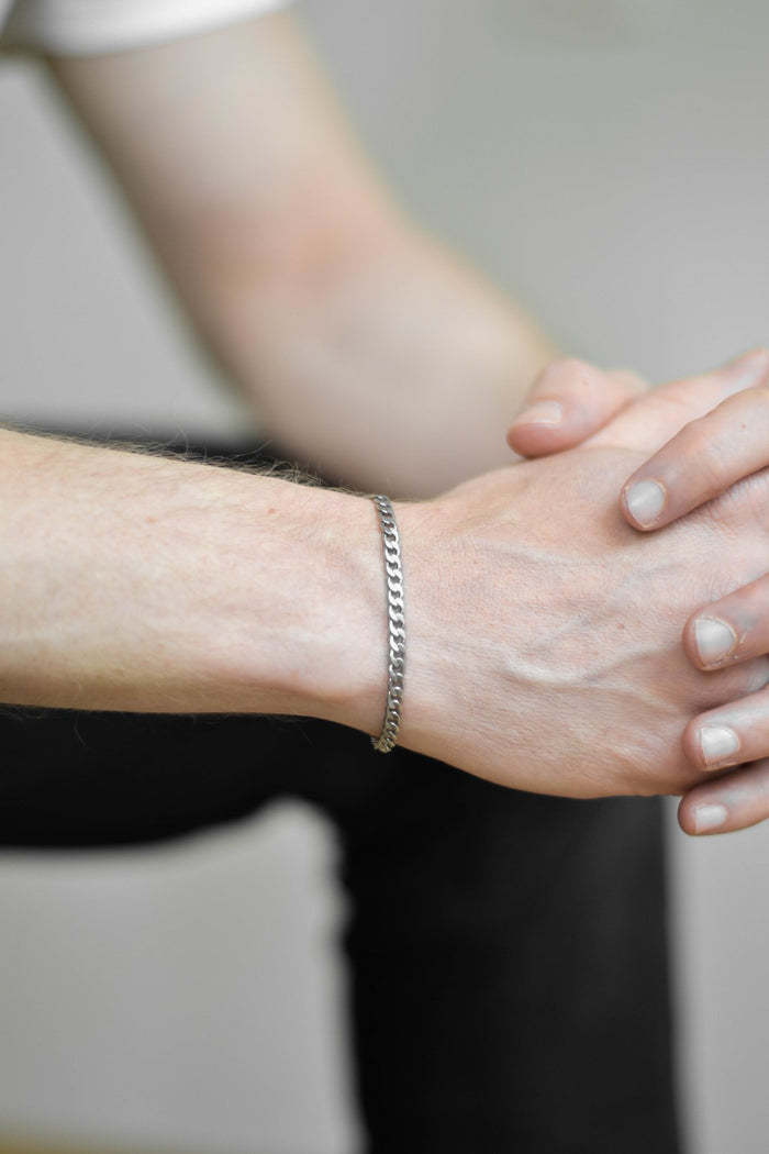 Silver chain bracelet for men, gift for him, Valentine's day gift