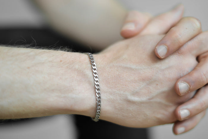 Silver chain bracelet for men, gift for him, Valentine's day gift