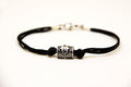Hamsa Tube bracelet for men, black cord - shani-adi-jewerly