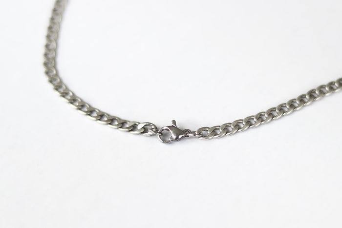 silver cable chain necklace for men