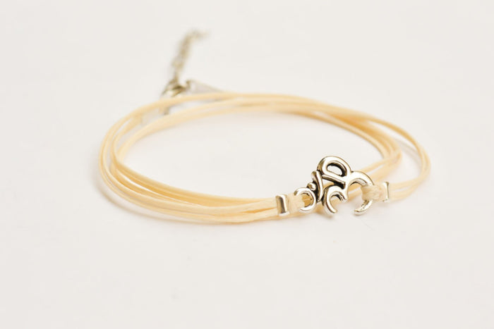 Silver Om bracelet, wrapped ohm bracelet, yoga jewelry, hindu synbol - shani-adi-jewerly