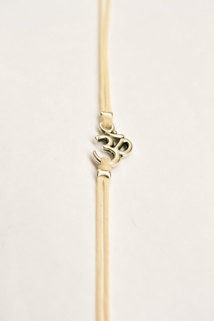 Silver Om bracelet, wrapped ohm bracelet, yoga jewelry, hindu synbol - shani-adi-jewerly