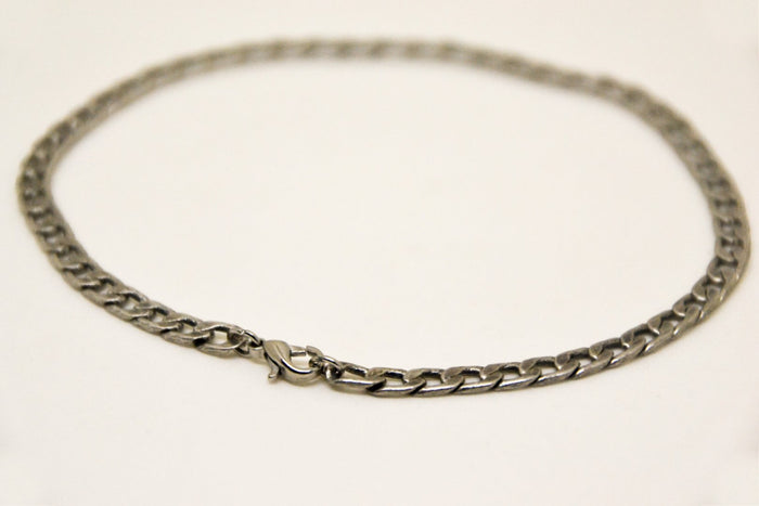 Men's ankle bracelet made of silver tone links chain - shani-adi-jewerly
