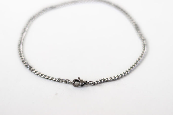 Silver tone chain anklet, waterproof ankle bracelet, gift for her, festival jewelry