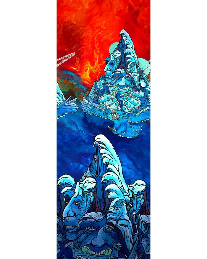 Ski Winter Haze Print Over The Calf Socks - Deep Navy