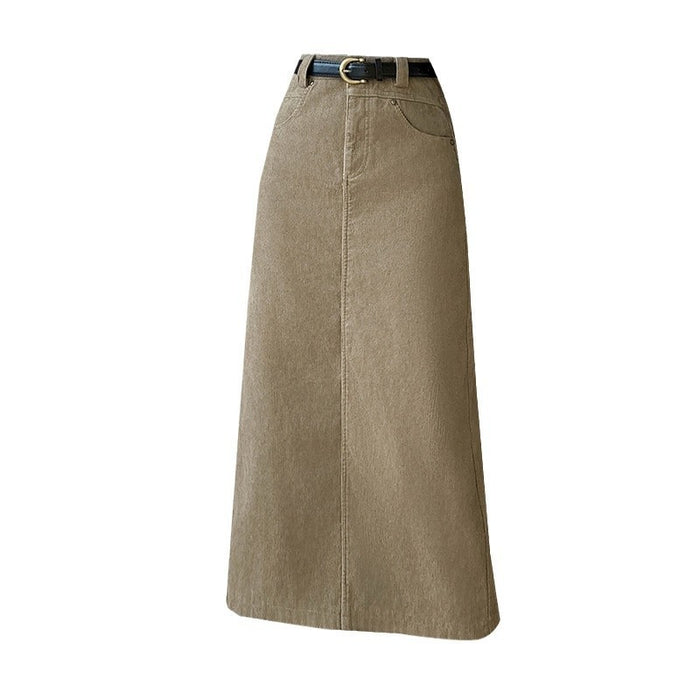 Skirt Retro High Waist A- Line Sheath Straight Skirt