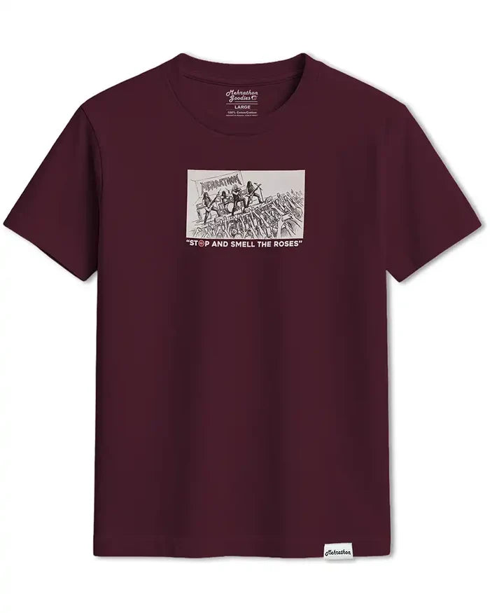 Smell The Roses T-Shirt - Burgundy