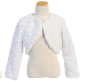 SOFT FUR JACKET WITH PEARL CLOSURE