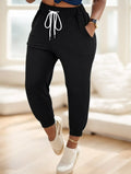 Solid Drawstring Waist Jogger Pants