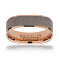Square Tungsten Ring with Rose Gold