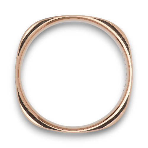 Square Tungsten Ring with Rose Gold