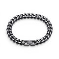 10mm stainless steel curb chain bracelet with black ion plated finish and secure clasp