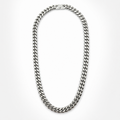 10mm stainless steel curb chain necklace full view on white background