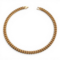 10mm gold stainless steel curb chain necklace full view on white background
