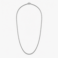 tainless steel 2mm rounded box chain necklace full view on white background
