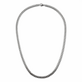 5mm stainless steel curb chain necklace full view on white background