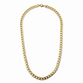 7.5mm gold stainless steel curb chain necklace full view on white background