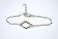 stainless steel chain bracelet with a silver plated hamsa charm for women - shani-adi-jewerly