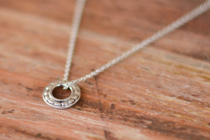 Stainless steel chain necklace for men, circle pendant - shani-adi-jewerly